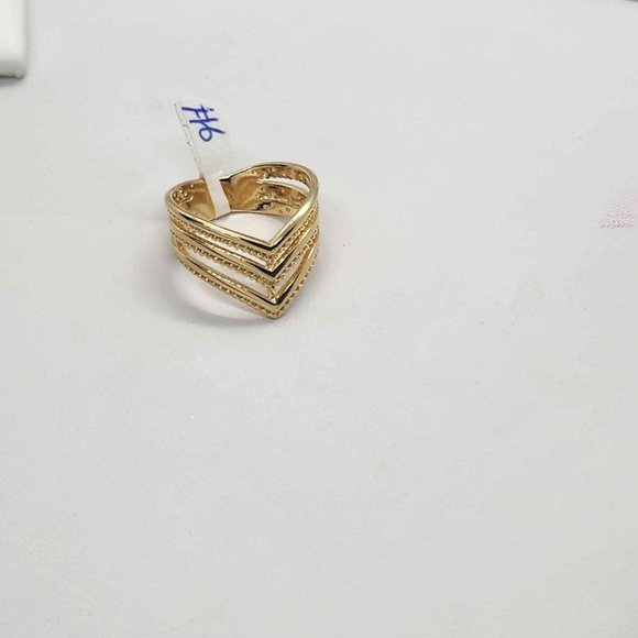 Brand New Brazilian 18k Gold Filled Stacking V Band Ring - Picture 4 of 4